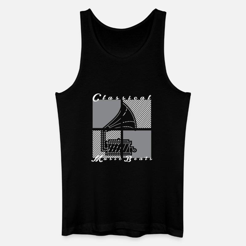 Grammophon - Männer Bio Tank Top - Schwarz
