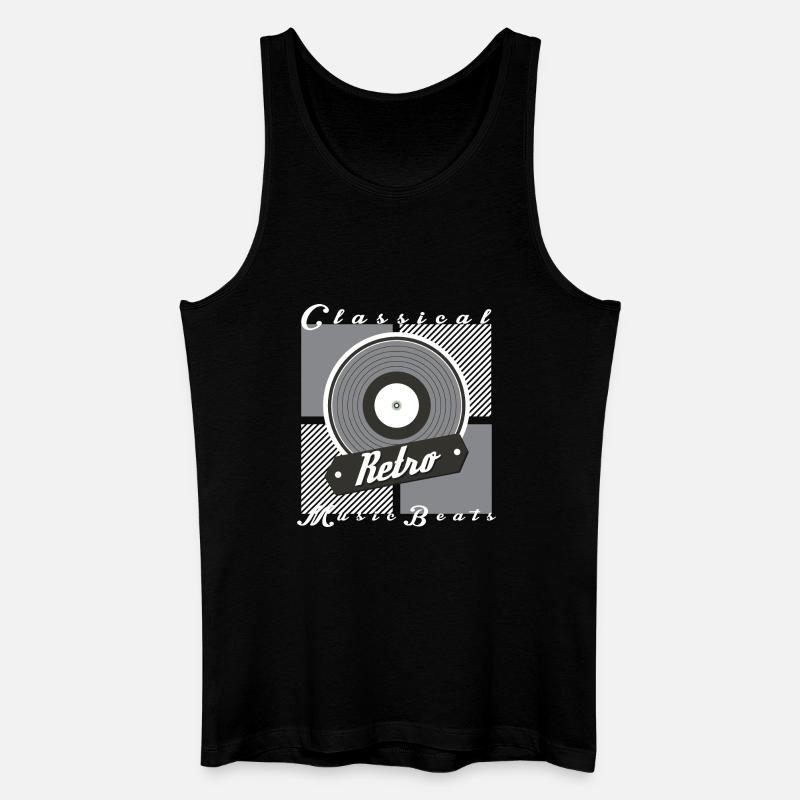 Retro Musik - Männer Bio Tank Top - Schwarz