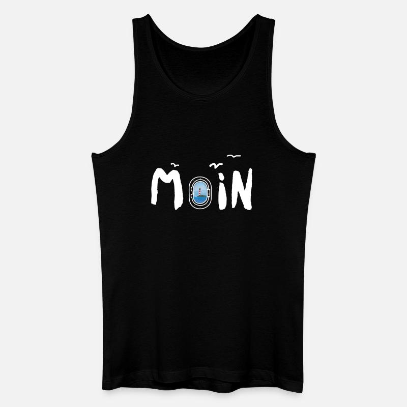 Moin Leuchtturm - Männer Bio Tank Top - Schwarz