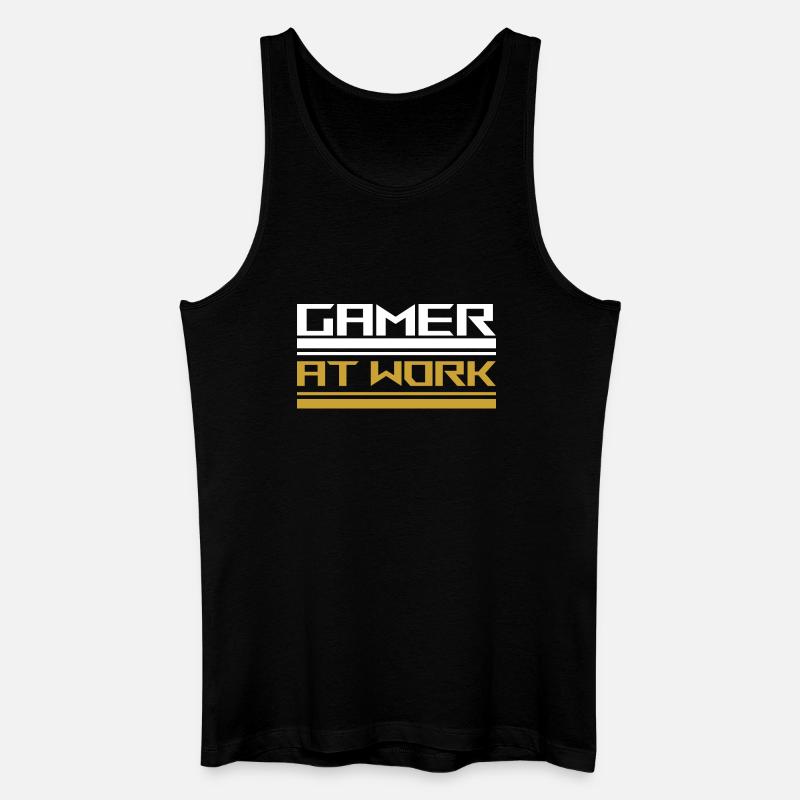 Gamer at work white - Männer Bio Tank Top - Schwarz