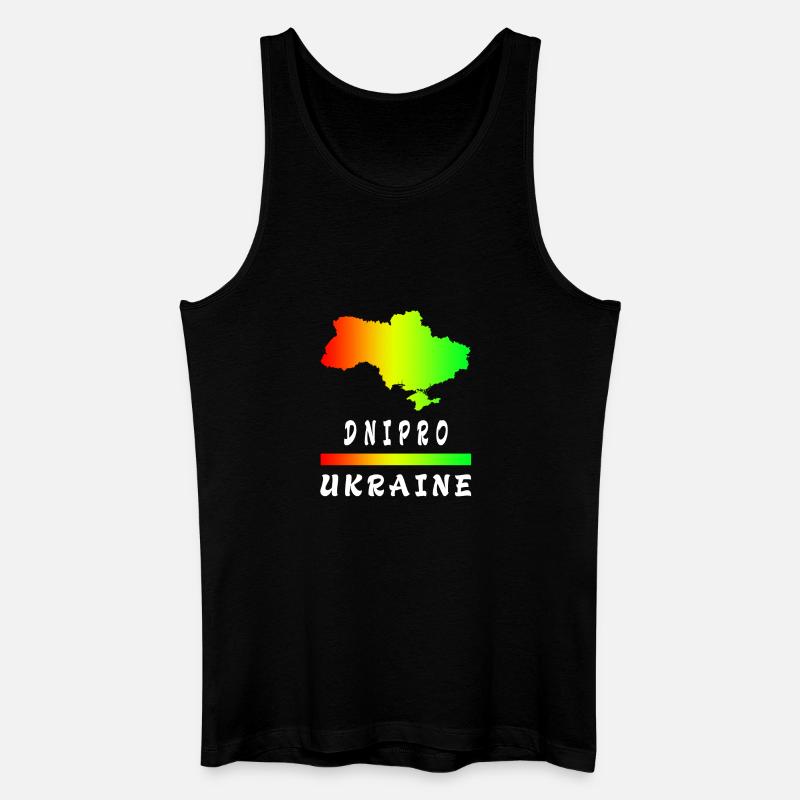 Dnipro Ukraine Regenbogen Design - Männer Bio Tank Top - Schwarz