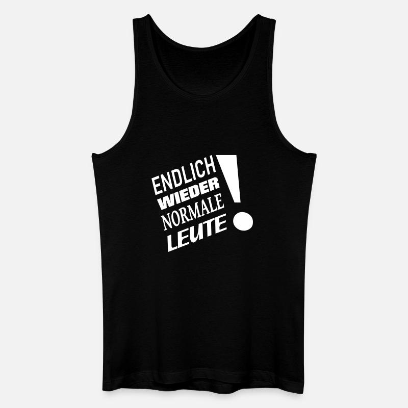 Endlich wieder normale Leute - Männer Bio Tank Top - Schwarz