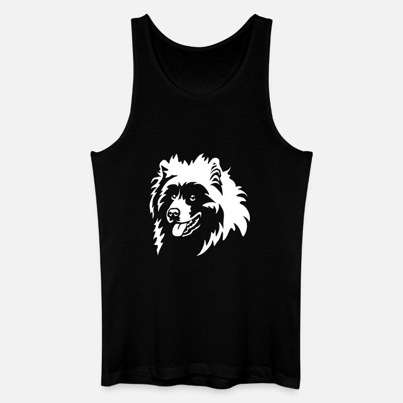 Samojede Kopf "Black Edition" - Männer Bio Tank Top - Schwarz