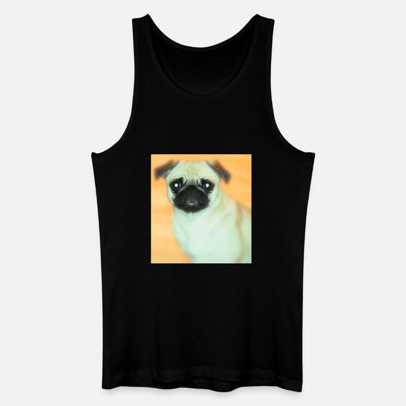 Niedlicher Mops mit Ausdrucksvollblick - Männer Bio Tank Top - Schwarz