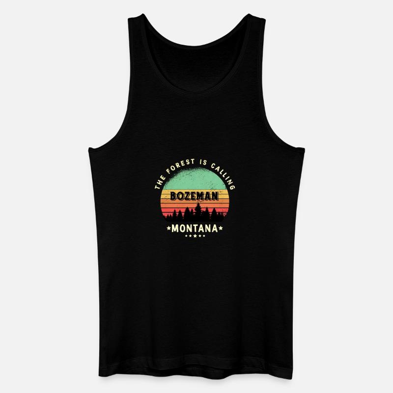 Bozeman Montana Wald Design - Männer Bio Tank Top - Schwarz