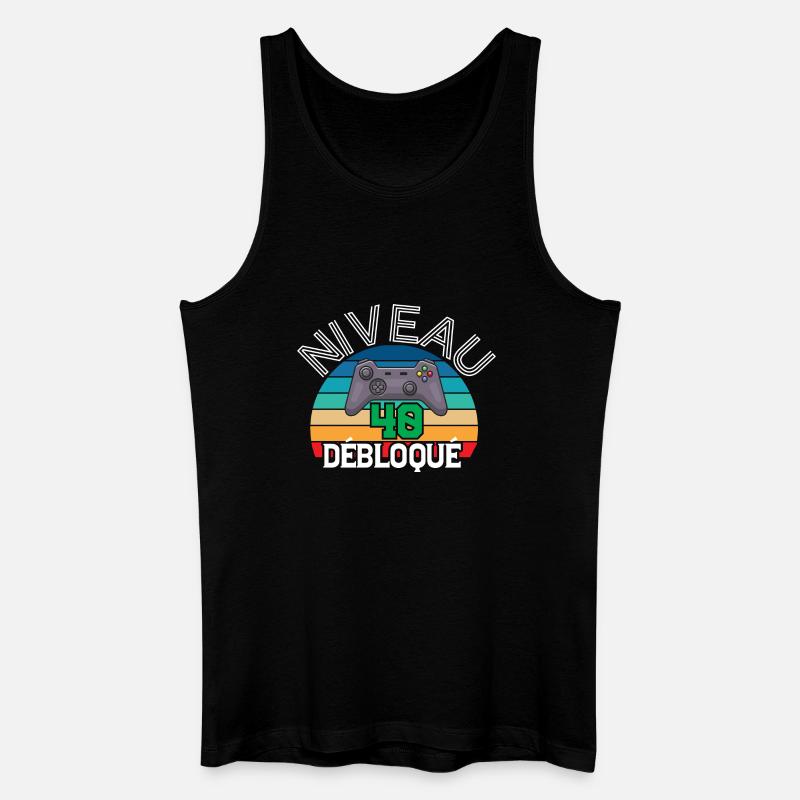 Level 40 freigeschaltet - Männer Bio Tank Top - Schwarz