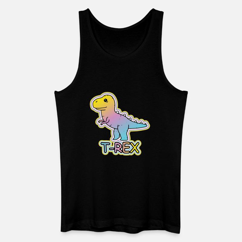 Pastell-T-Rex Cartoon Design - Männer Bio Tank Top - Schwarz