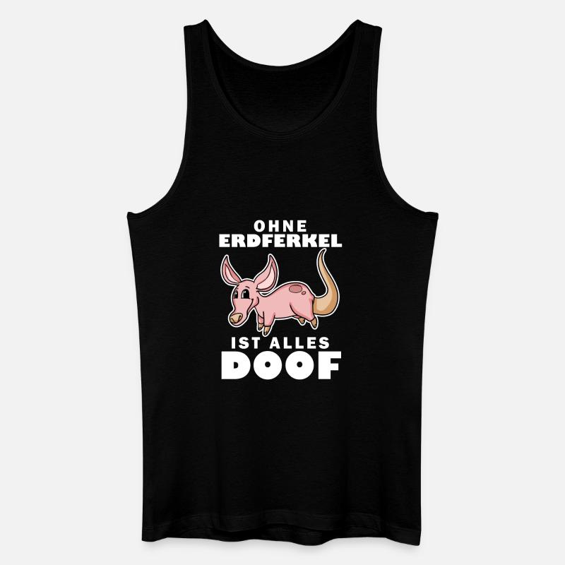 Erdferkel Motiv mit Spruch - Männer Bio Tank Top - Schwarz