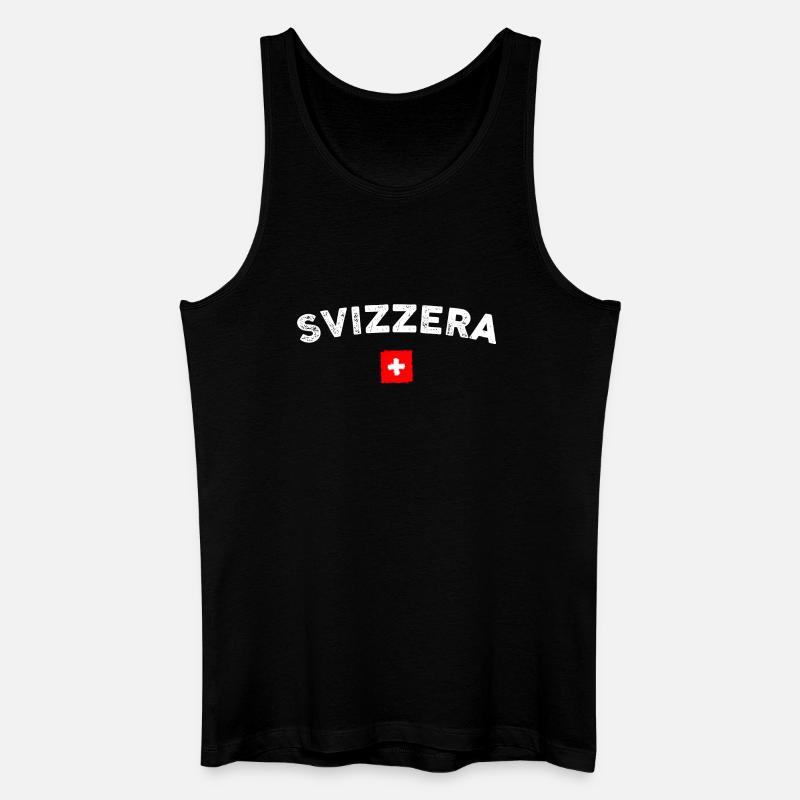 Svizzera Arc Emblem Flagge - Männer Bio Tank Top - Schwarz