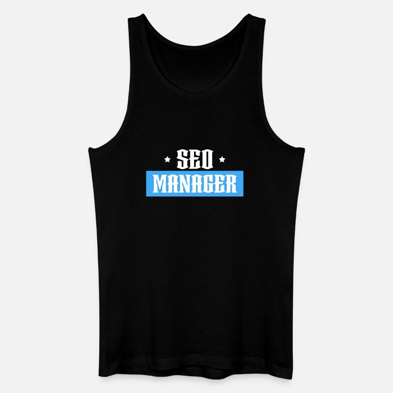 SEO Manager blau tshirt schwarz - Männer Bio Tank Top - Schwarz