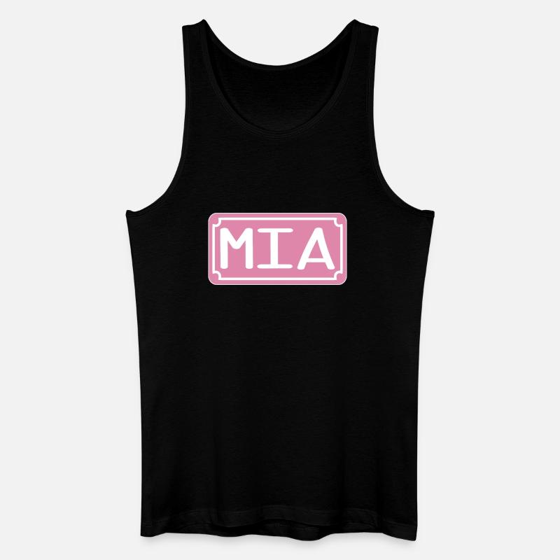 VORNAME MIA MÄDCHENNAME - Männer Bio Tank Top - Schwarz