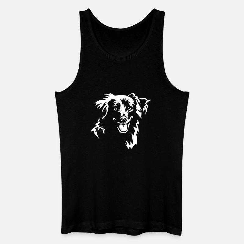 Berger des Pyrenees Kopf "Black Edition" - Männer Bio Tank Top - Schwarz