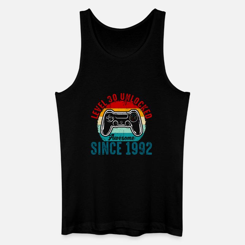 Level 30 Entsperrtes Retro-Controller-Tee - Männer Bio Tank Top - Schwarz