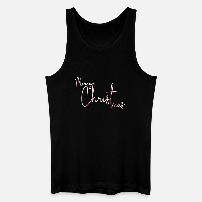 Crimson Script Merry Christmas - Men’s Organic Tank Top - black