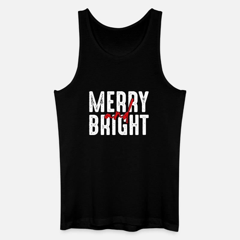 Merry and Bright Christmas Script - Men’s Organic Tank Top - black