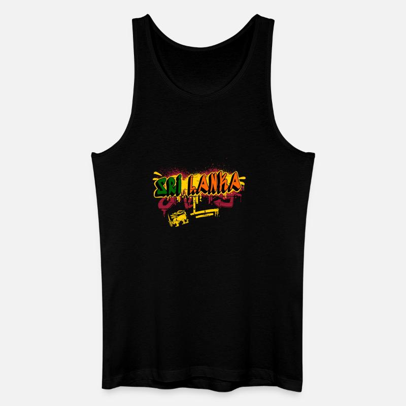 Sri Lanka Graffiti Design - Männer Bio Tank Top - Schwarz