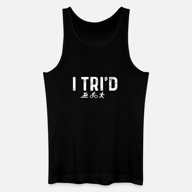 I Tri'd Triathlon - Männer Bio Tank Top - Schwarz