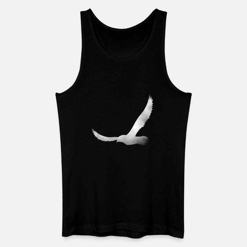 Vogel Silhouette aus Wolke - Männer Bio Tank Top - Schwarz