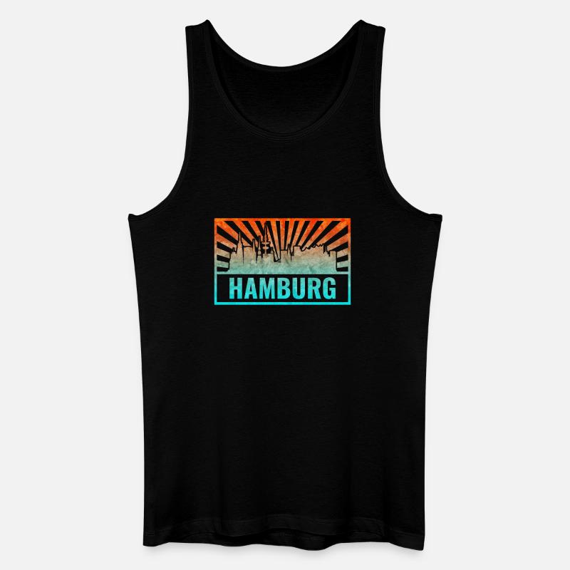 Pente de la silhouette de Hambourg - Débardeur bio Homme - noir
