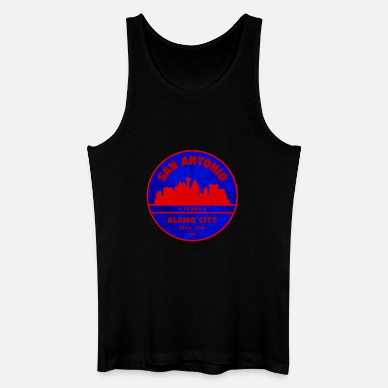 San Antonio Skyline Retro-Abzeichen - Männer Bio Tank Top - Schwarz