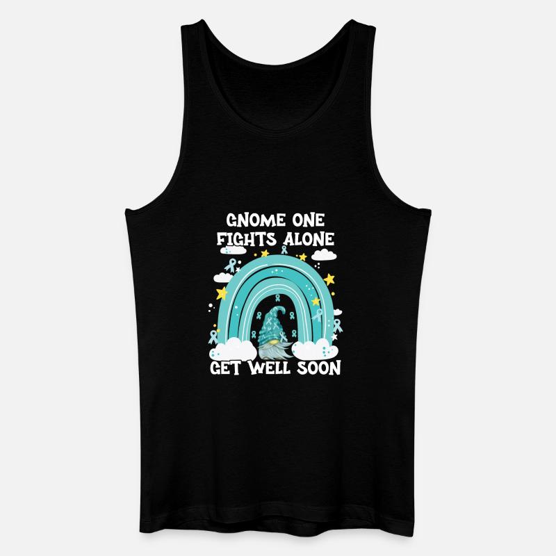 Gnome One Fights Alone Gebärmutterkrebs - Männer Bio Tank Top - Schwarz