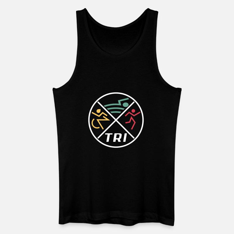 Frauen Triathlon - Männer Bio Tank Top - Schwarz