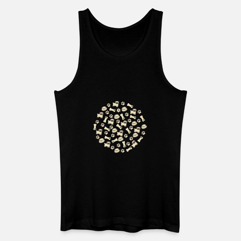 Pug Pattern - Pug Lovers Apparel - Männer Bio Tank Top - Schwarz
