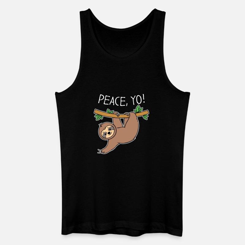 Cool Faultier Statement Urwaldbewohner Säugetier - Männer Bio Tank Top - Schwarz