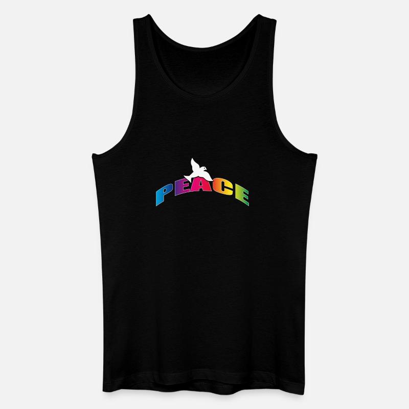 Peace mit Taube Regenbogenfarben - Männer Bio Tank Top - Schwarz