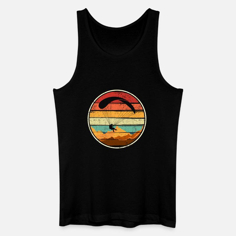Sunset Surfer Abzeichen-Kreis - Männer Bio Tank Top - Schwarz