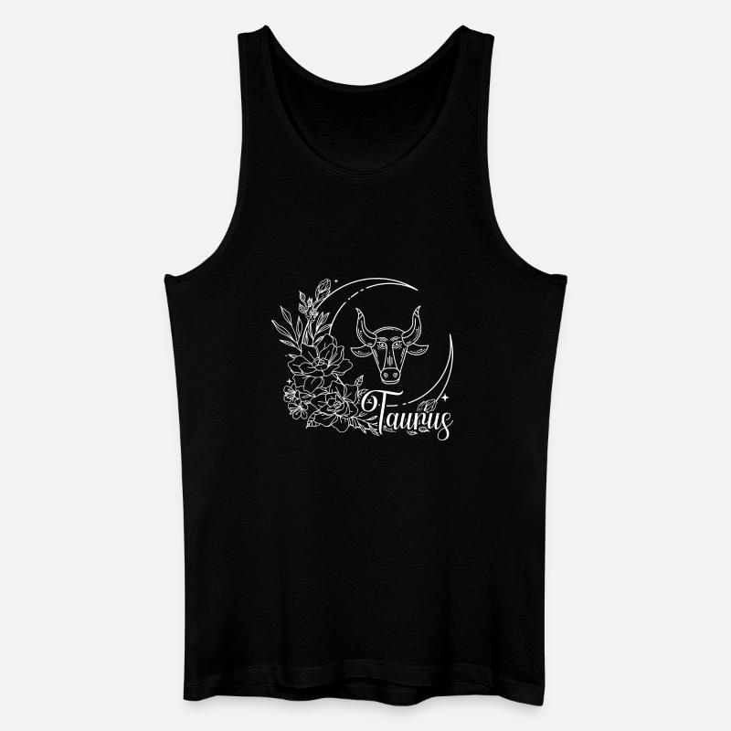 Blumen Stier Sternzeichen Linie Art - Männer Bio Tank Top - Schwarz