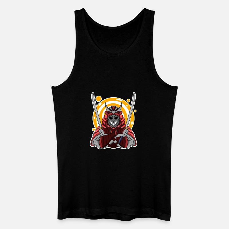 Samurai Motiv - Männer Bio Tank Top - Schwarz