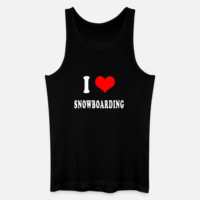 Ich liebe Snowboarden - Männer Bio Tank Top - Schwarz