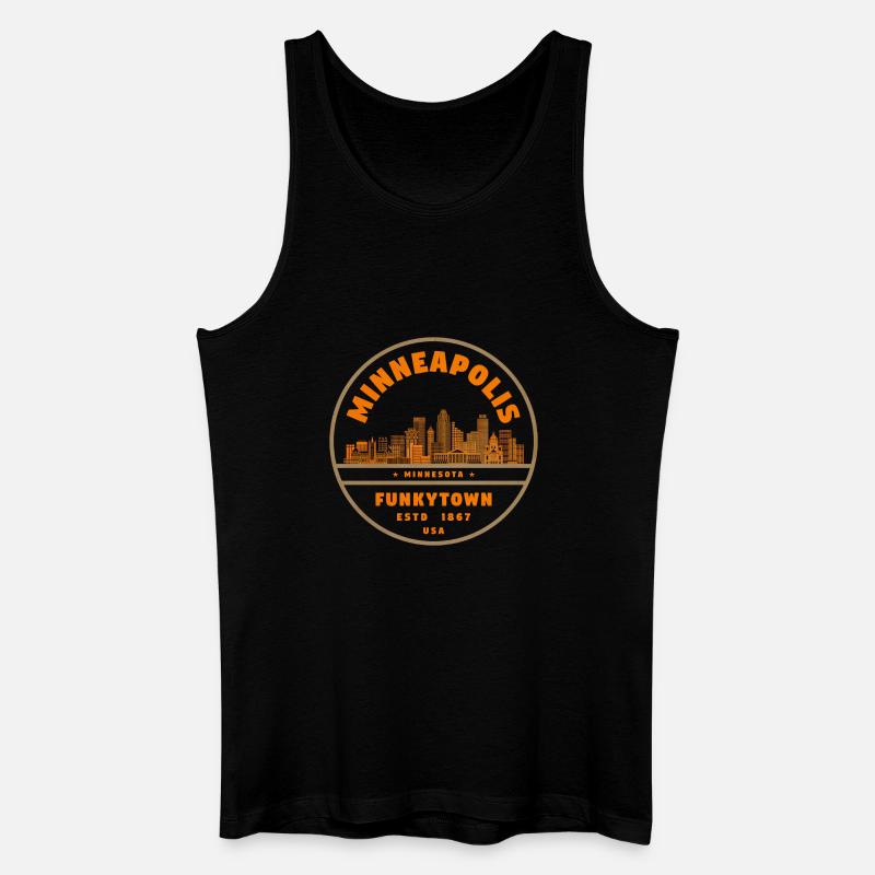 Minneapolis Funkytown Skyline Retro - Männer Bio Tank Top - Schwarz