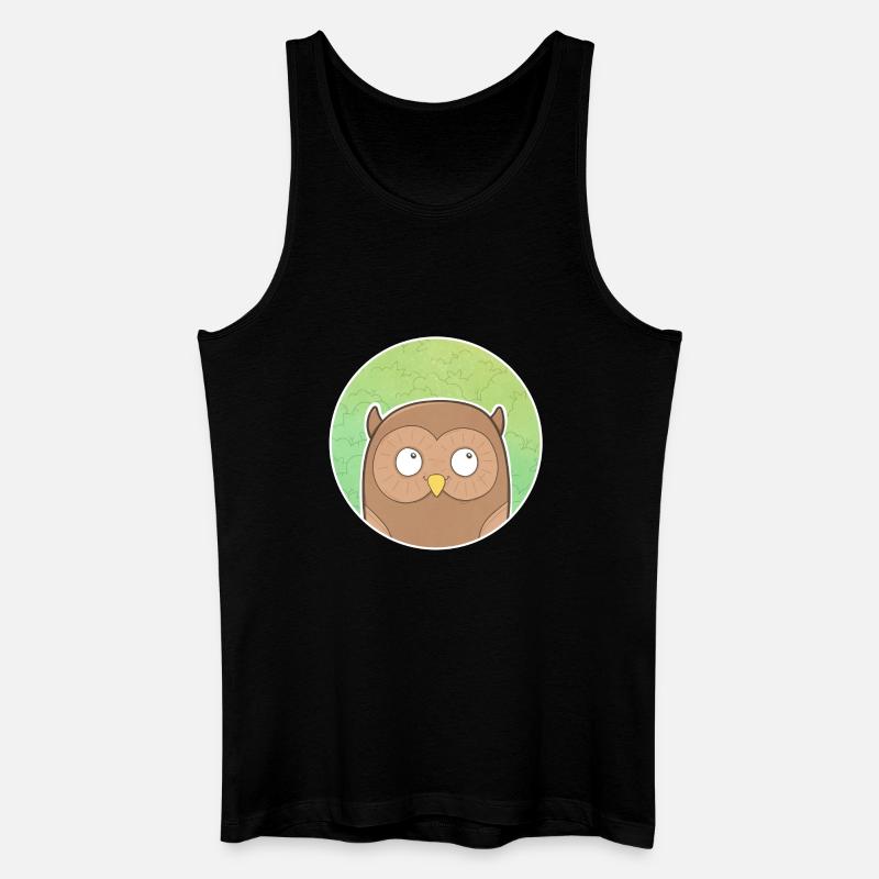 Eule - Männer Bio Tank Top - Schwarz