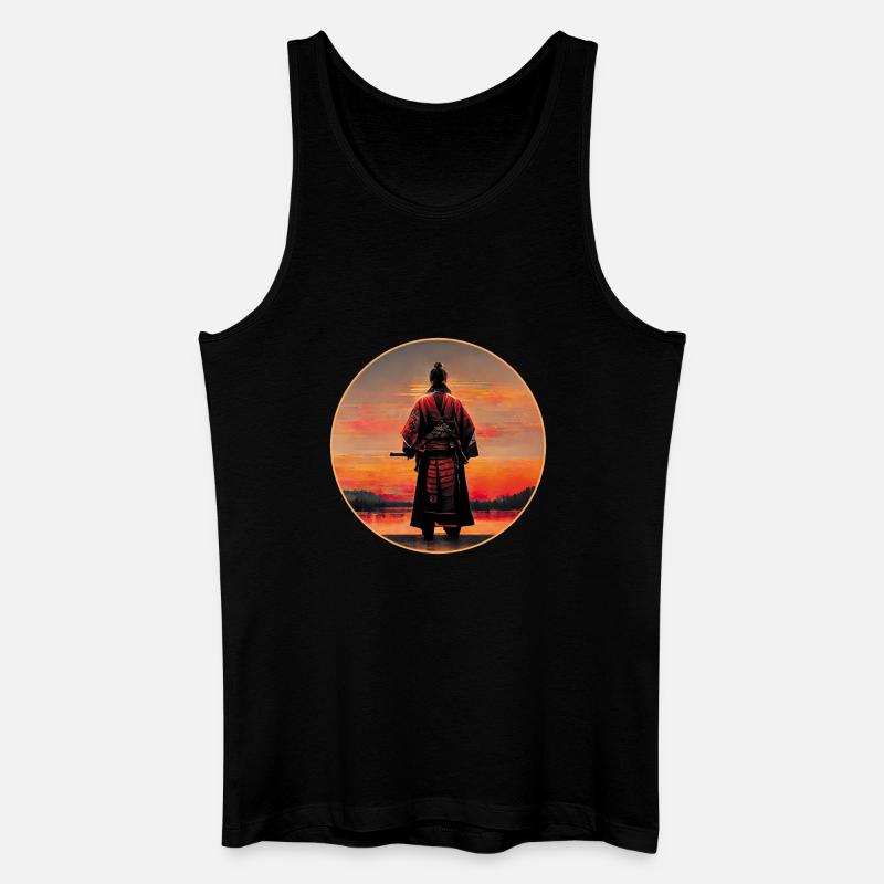 Samurai-Krieger - Männer Bio Tank Top - Schwarz