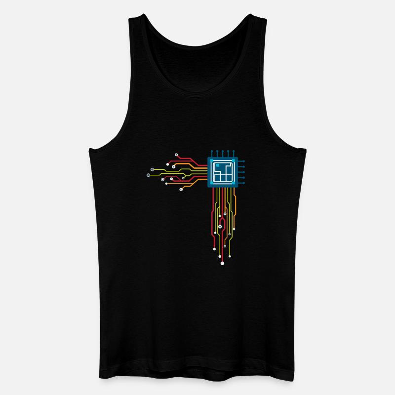 Computer chip - Creative illustration - Men’s Organic Tank Top - black