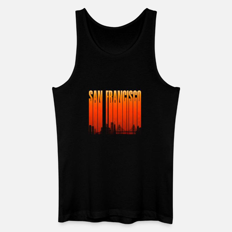 San Francisco Skyline Gradient - Männer Bio Tank Top - Schwarz