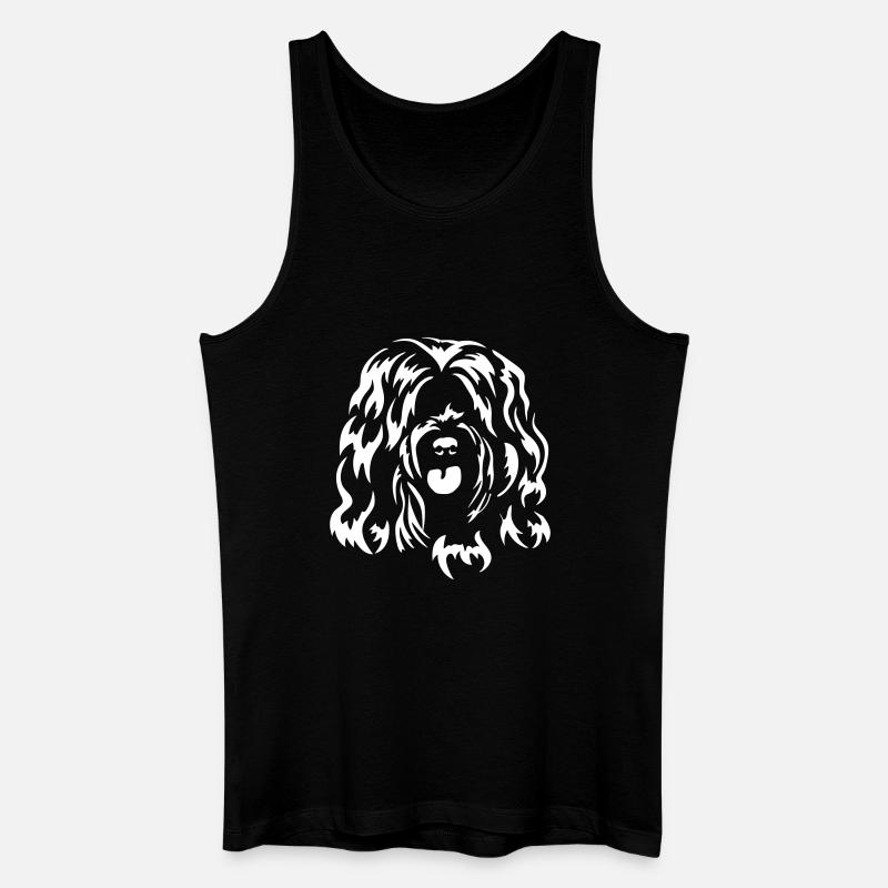 Tibet Terrier Kopf "Black Edition" - Männer Bio Tank Top - Schwarz