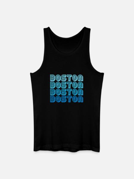 Boston Repeat Pattern Blue Gradient - Men’s Organic Tank Top - black