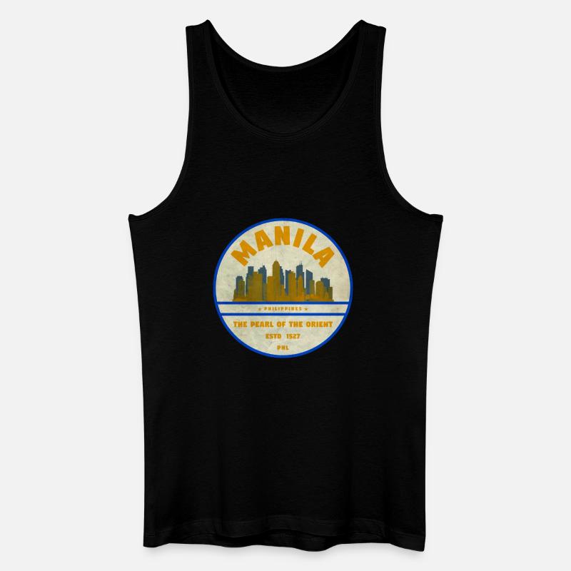 Manila Skyline – Perle des Orients - Männer Bio Tank Top - Schwarz