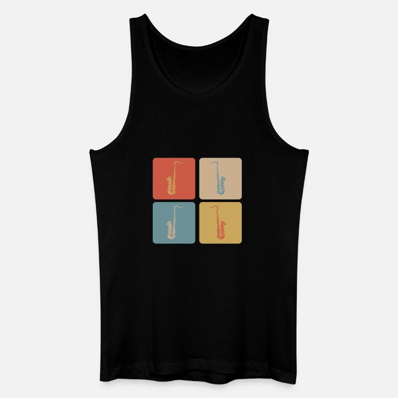 Saxophone Design - Männer Bio Tank Top - Schwarz