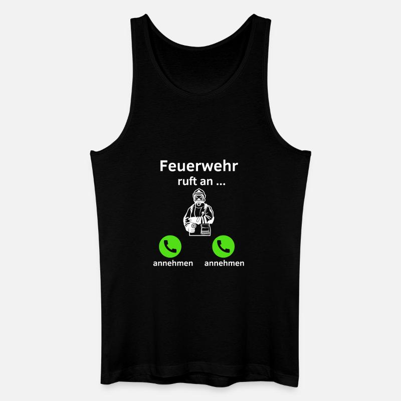 Feuerwehr ruft an - annehmen oder annehmen? - Männer Bio Tank Top - Schwarz