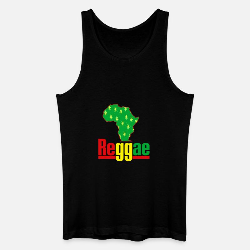 Afrika Reggae Karte mit Hanfblättern - Männer Bio Tank Top - Schwarz