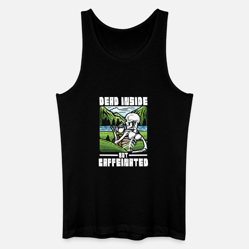 Dead inside but caffeinated - Männer Bio Tank Top - Schwarz