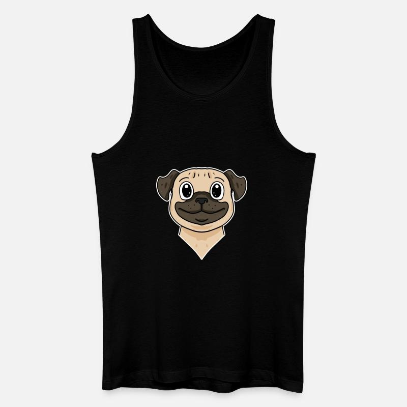 Hund Hunderasse Mops - Männer Bio Tank Top - Schwarz
