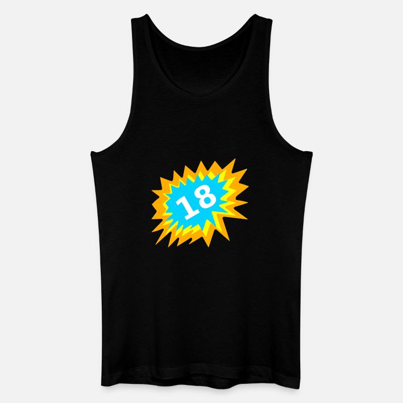 beste geschenkidee, 18 bunt - Männer Bio Tank Top - Schwarz