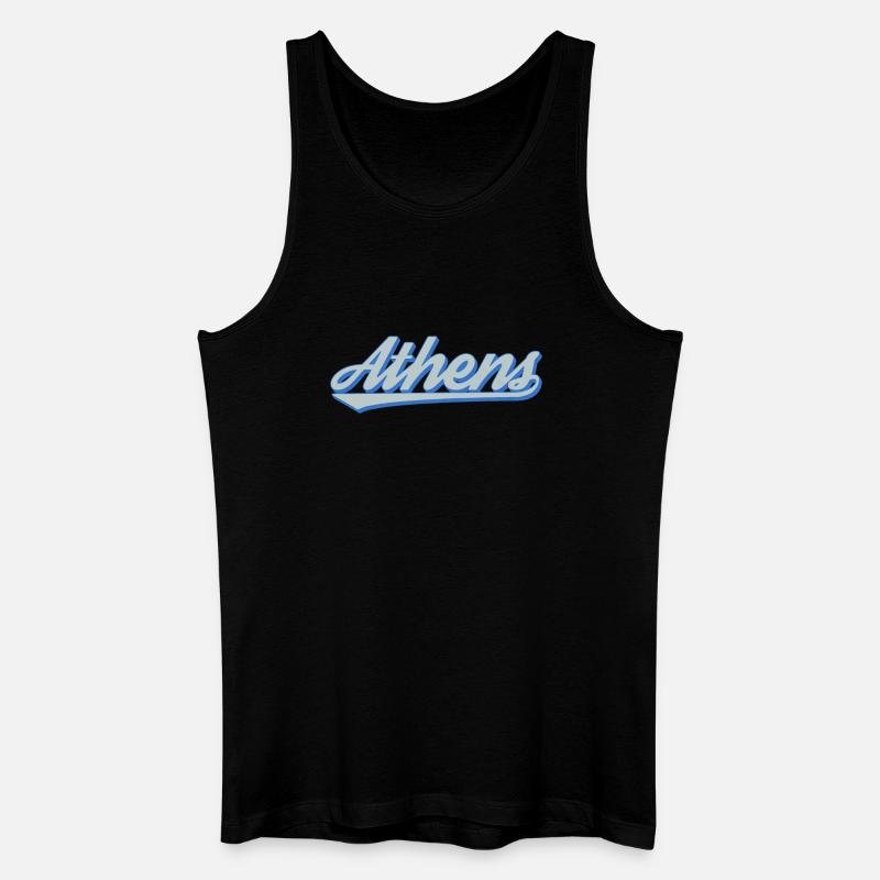 Athens Script Retro - Männer Bio Tank Top - Schwarz