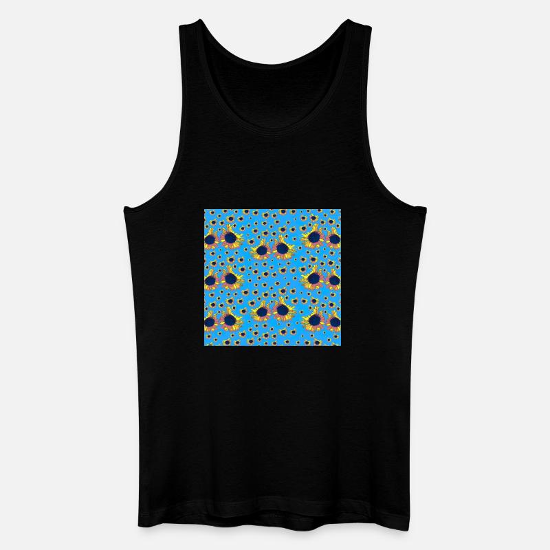 coole blumenmuster, tolles sonnenblumenmuster - Männer Bio Tank Top - Schwarz