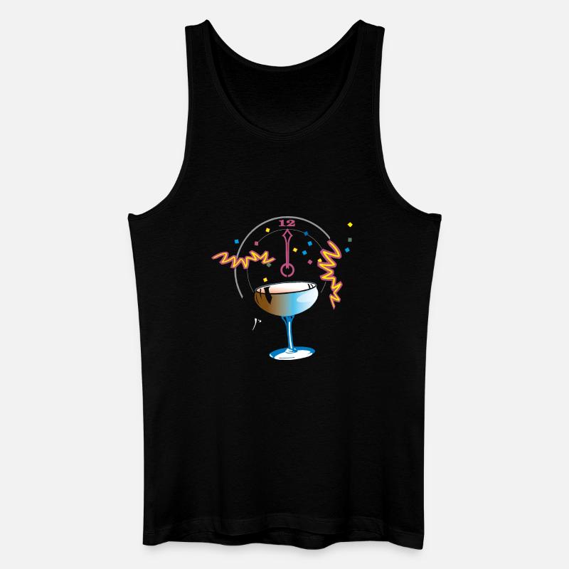Neujahr Anstossen Konfetti - Männer Bio Tank Top - Schwarz
